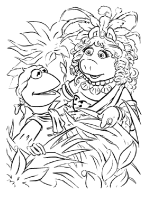 A coloring page of the muppets